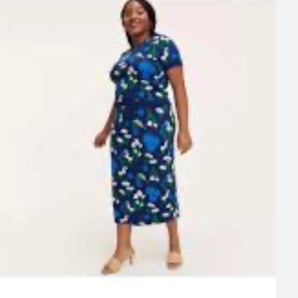 Kate Spade Navy Floral Midi top and skirt -set